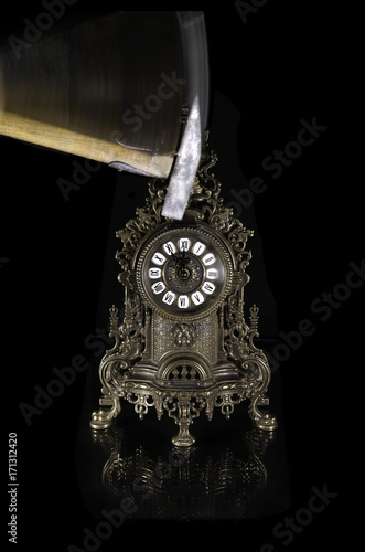 Clock and hammer