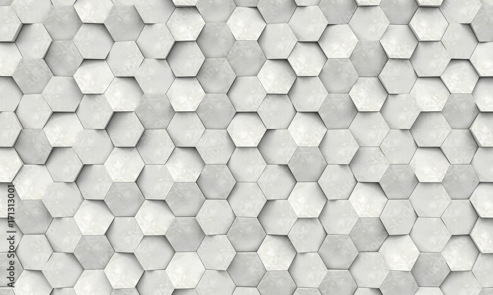 geometric 3d polygonal background with hexagonal shapes in concrete material, different thicknesses. nobody around. geometric 3d polygonal background with hexagonal shapes in concrete material, different thicknesses. nobody around.