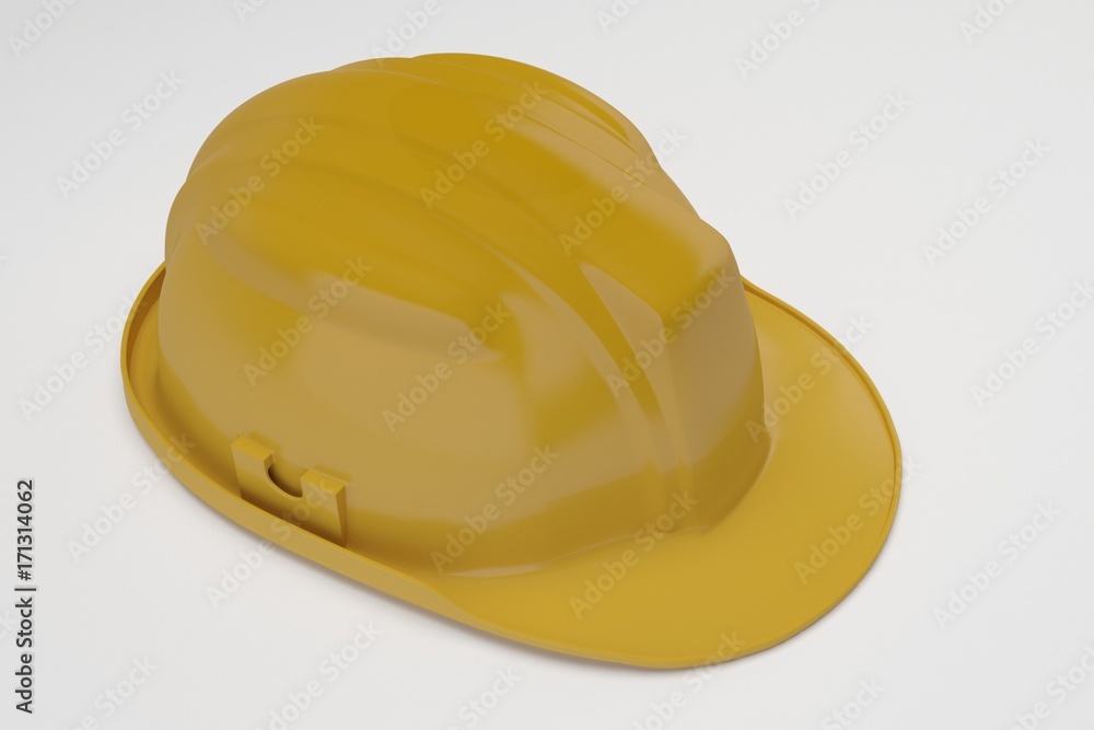 Fototapeta premium 3d rendering Yellow safety helmet isolated on white background