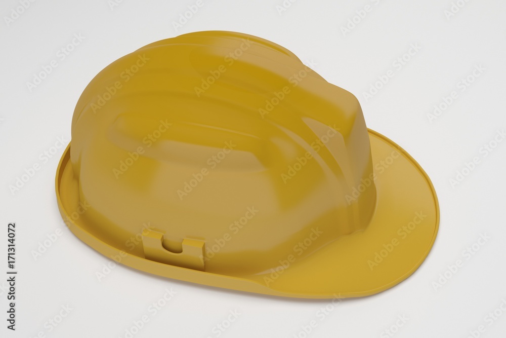 Fototapeta premium 3d rendering Yellow safety helmet isolated on white background