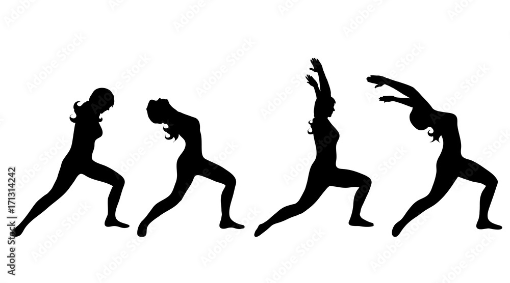 Vector silhouette of woman on white background. Vector silhouette of woman on white background.