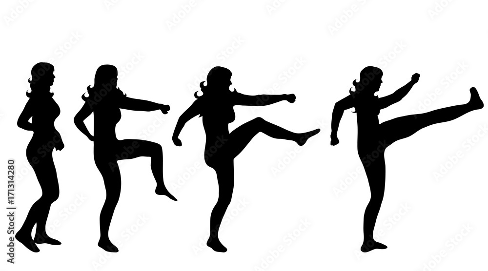 Vector silhouette of woman on white background. Vector silhouette of woman on white background.