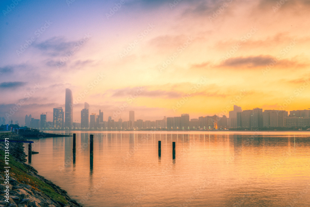 Fototapeta premium Abudhabi Cityscape at early morning ( Abu Dhabi , UAE)