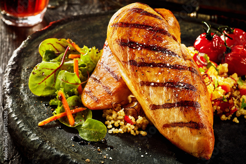 Photos Grilled chicken breast with couscous