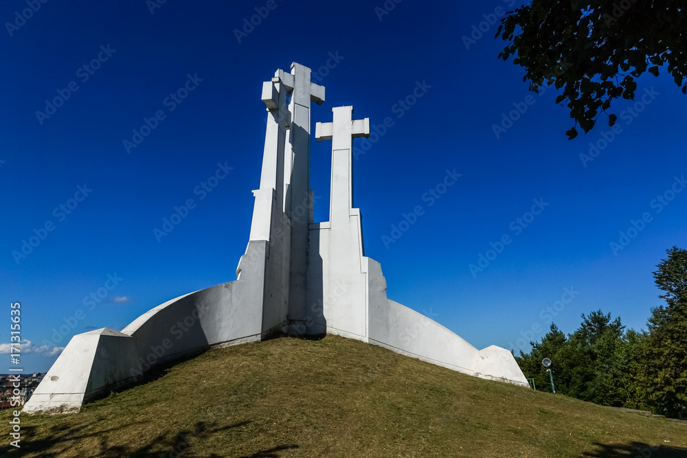 Three Crosses Hill in Vilnius city, Lithuania