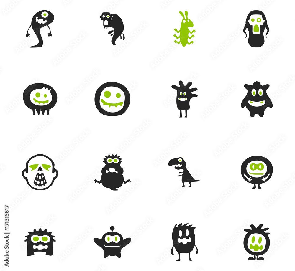 Monster icons set Monster icons set