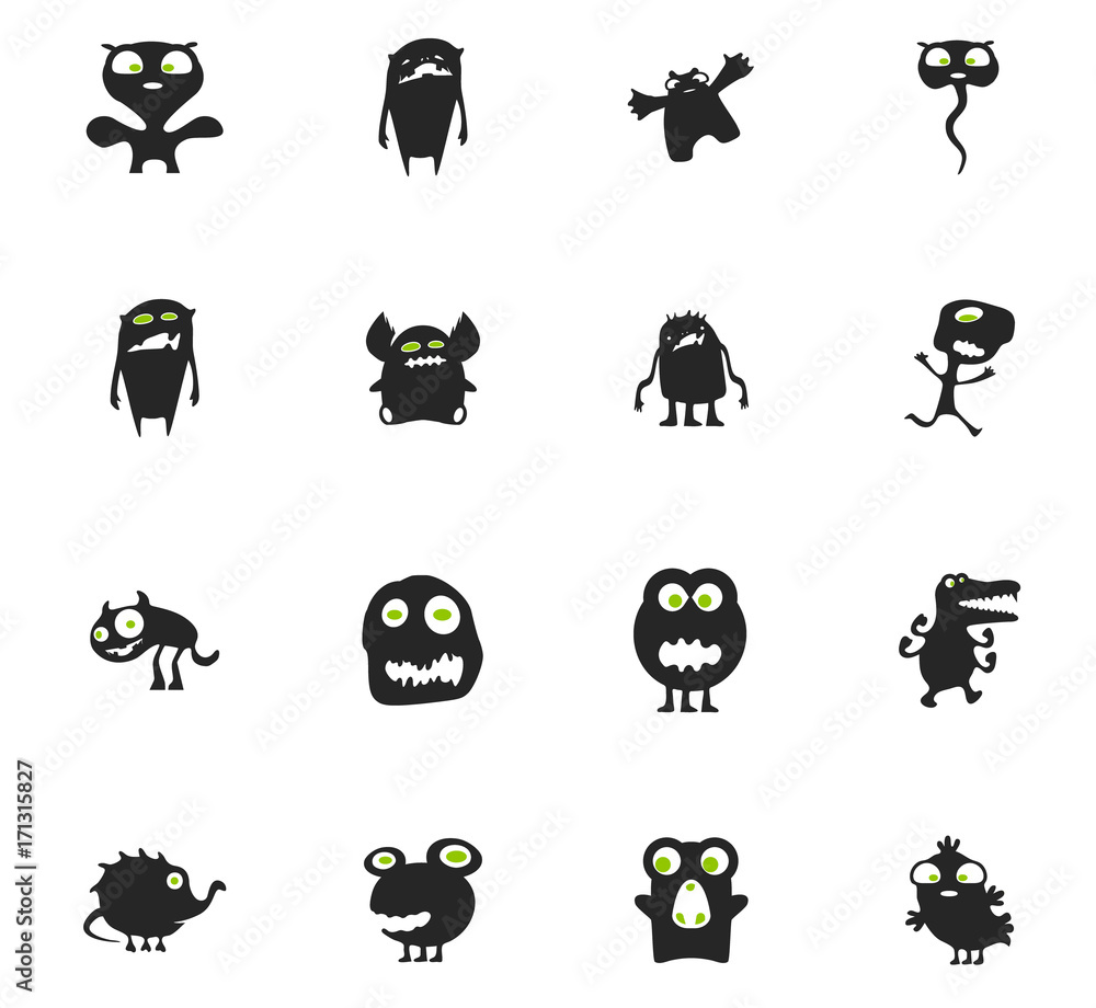 Monster icons set Monster icons set