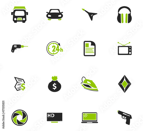 Pawnshop icons set