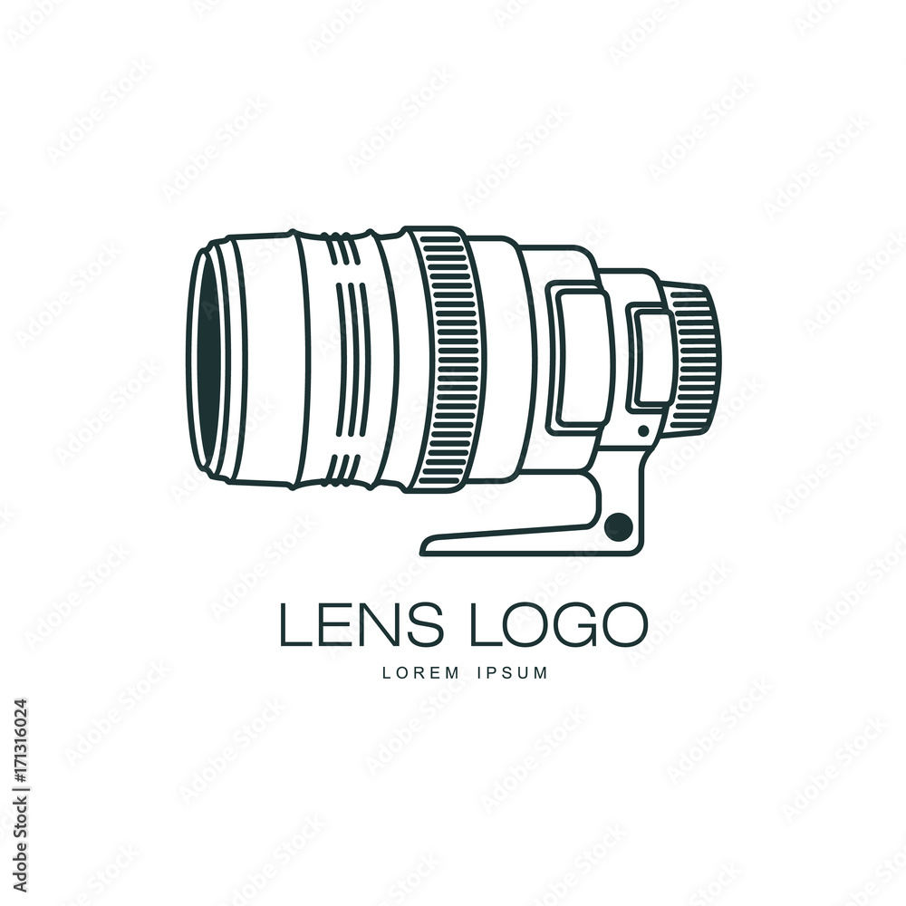 Vector photo camera lens icon. Flat cartoon isolated illustration on a  white background. Logo brand concept for photo studio Stock Vector | Adobe  Stock