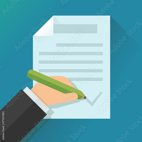 Signer un contrat (flat design)