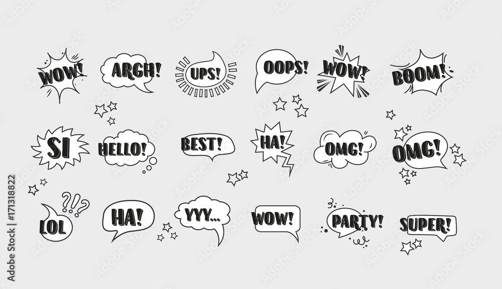 Fototapeta premium Comic speech bubbles set vol.3
