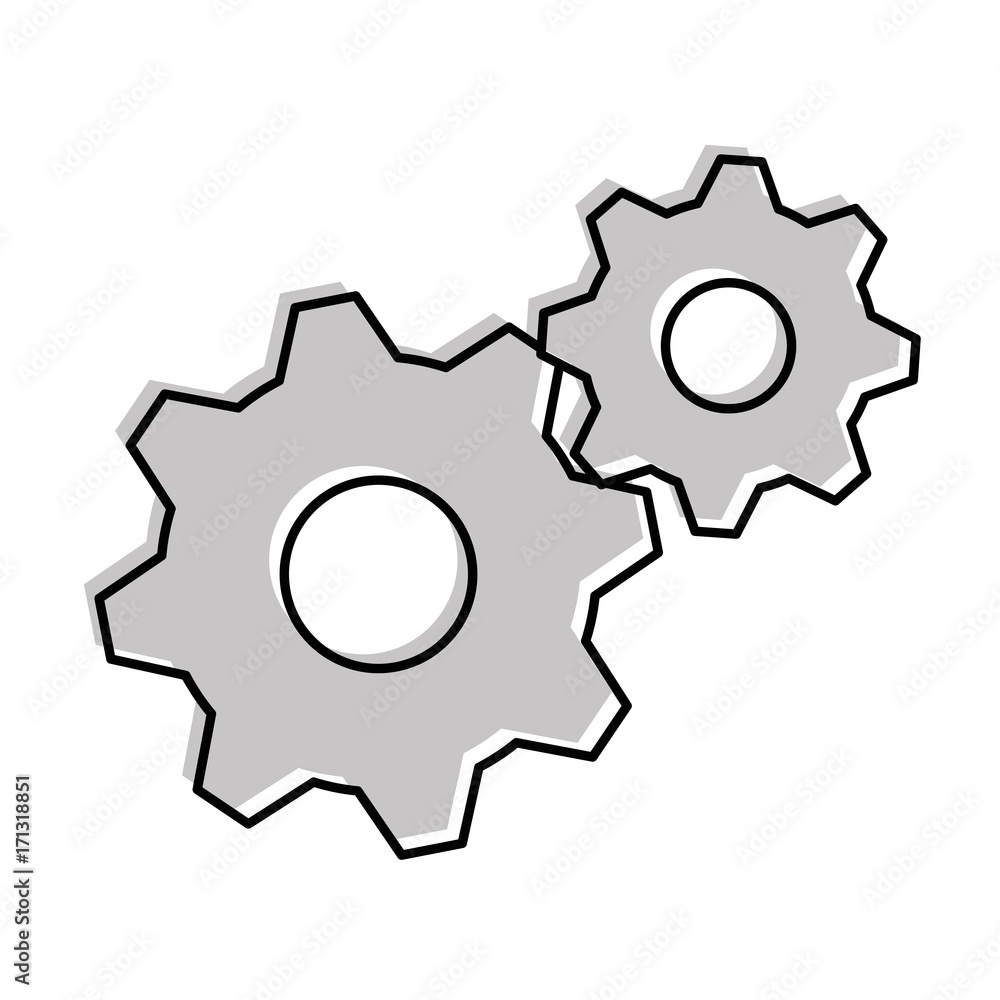 gears machine isolated icon gears machine isolated icon