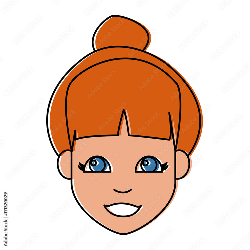 Fototapeta premium Young woman cartoon icon vector illustration graphic design