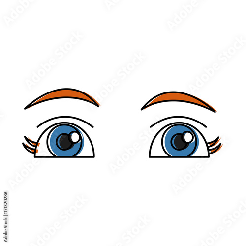 Beautiful eyes cartoon icon vector illustration graphic design