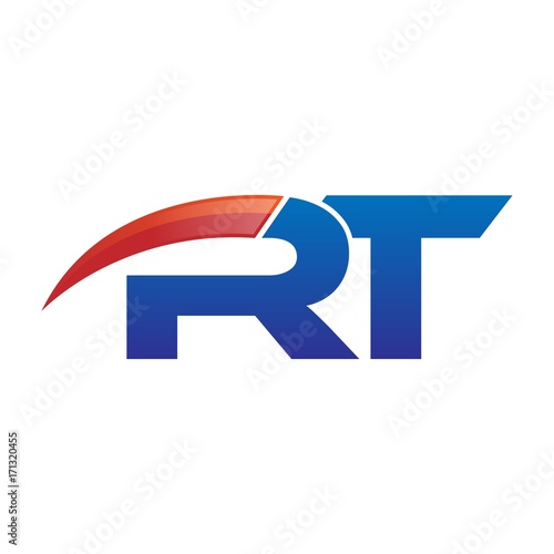 modern vector initial letters logo swoosh rt red blue Free Download modern vector initial letters logo swoosh rt red blue - GFXLoad