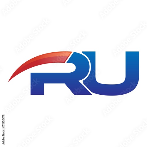 modern vector initial letters logo swoosh ru red blue Free Download modern vector initial letters logo swoosh ru red blue - GFXLoad