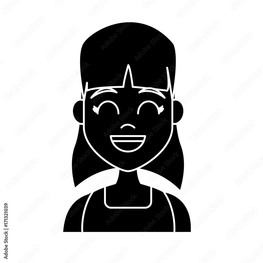 Young woman cartoon icon vector illustration graphic design Young woman cartoon icon vector illustration graphic design