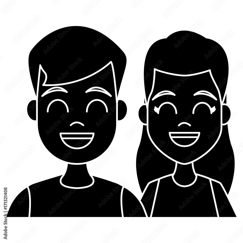 Young couple cartoon icon vector illustration graphic design Young couple cartoon icon vector illustration graphic design