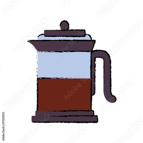 french press icon over white background vector illustration
