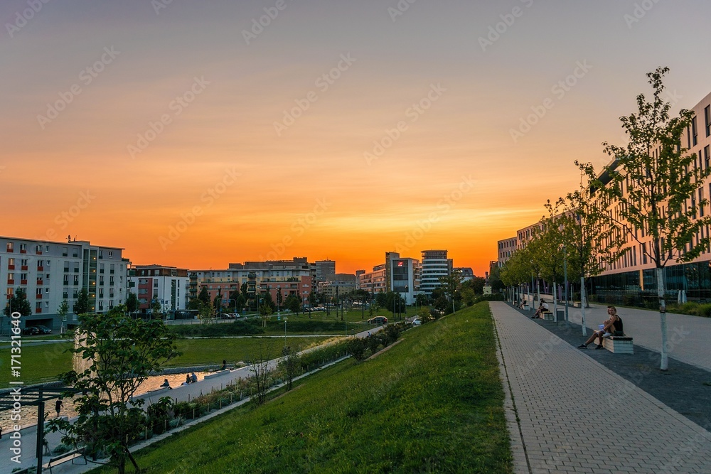 Sunset in the park