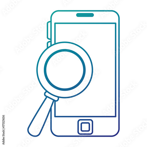 smartphone device with magnifying glass