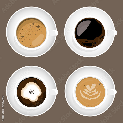 coffee cup set, vector