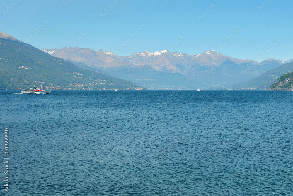 Panoramic view of Lake Como, Italy. Bellagio