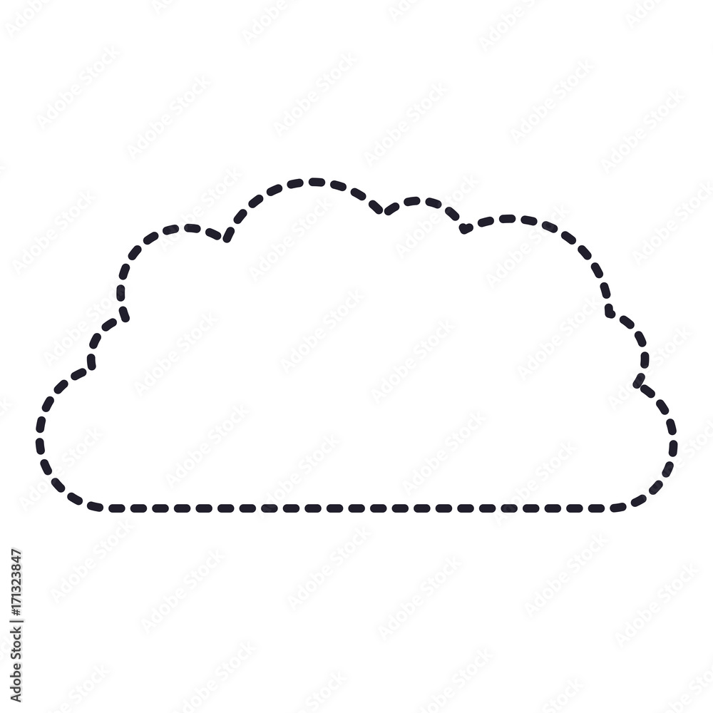 cloud storage data service icon in monochrome silhouette dotted vector illustration cloud storage data service icon in monochrome silhouette dotted vector illustration