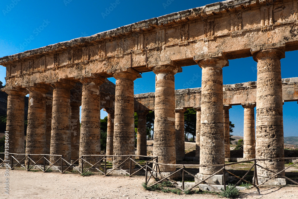 Old greek time temple in Segesta, Italy Old greek time temple in Segesta, Italy