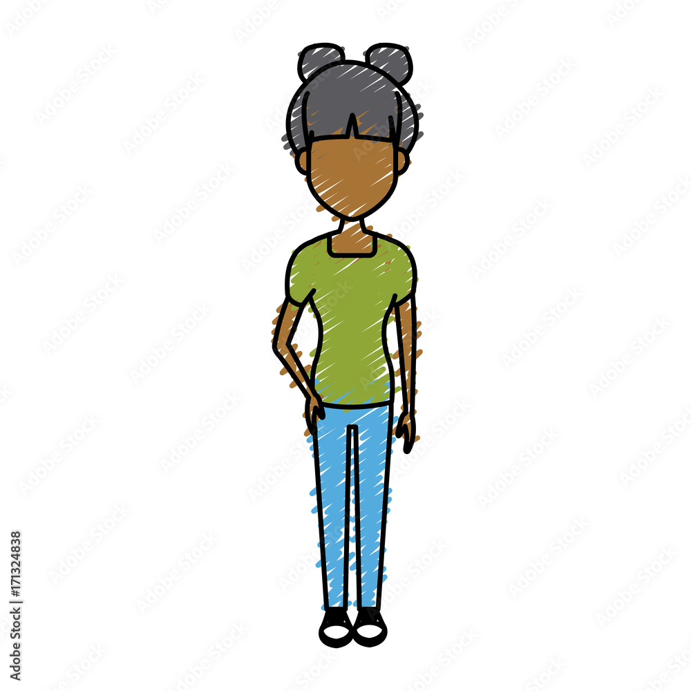 Young woman cartoon icon vector illustration graphic design