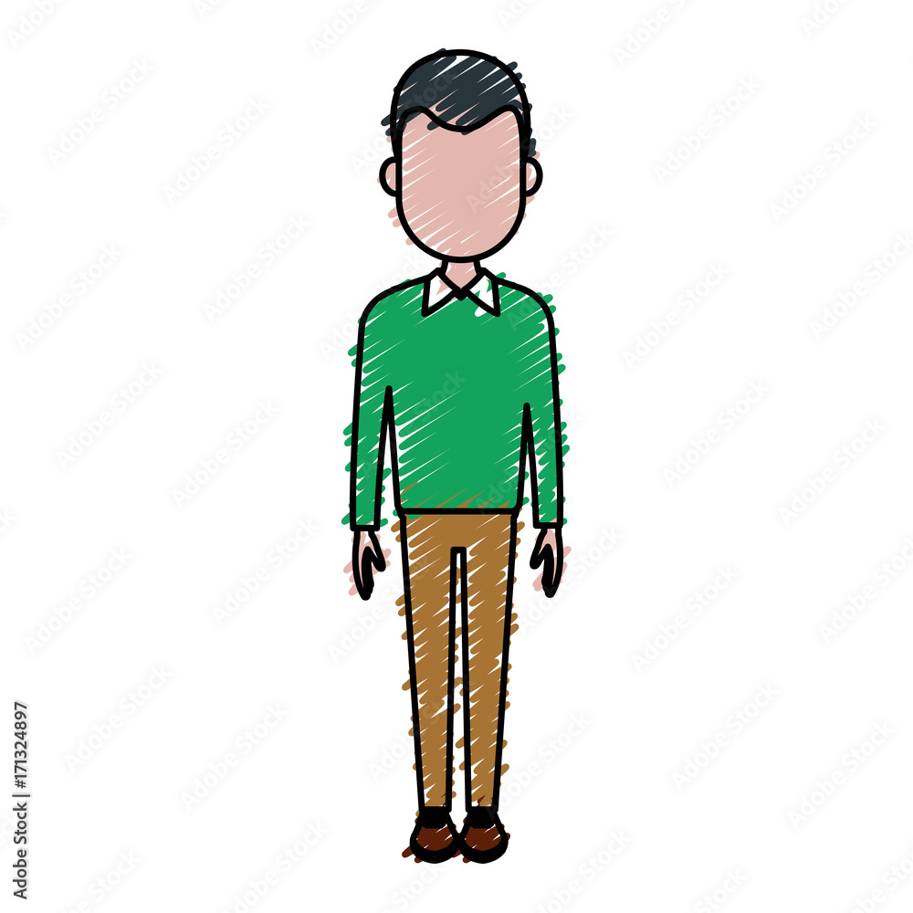 Young man cartoon icon vector illustration graphic design