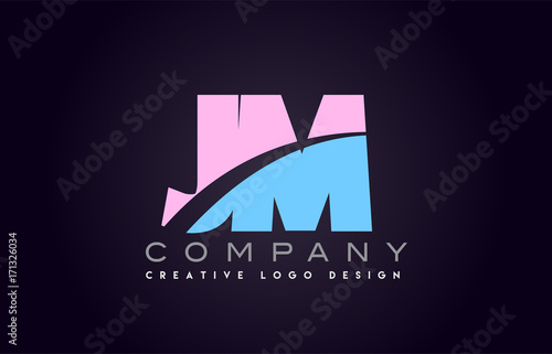 jm alphabet letter join joined letter logo design