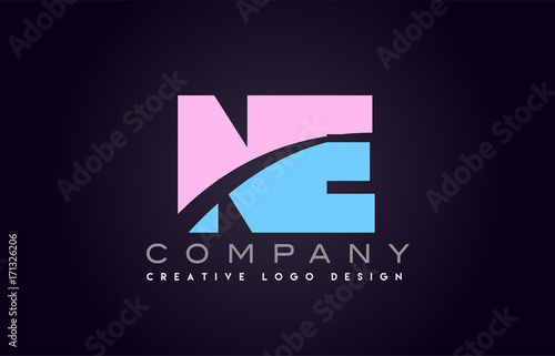 ne alphabet letter join joined letter logo design