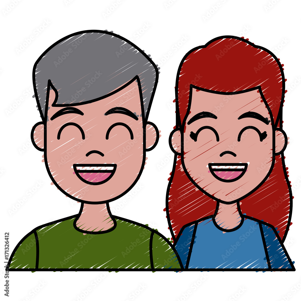 Young couple cartoon icon vector illustration graphic design Young couple cartoon icon vector illustration graphic design