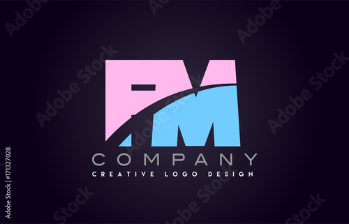 fm alphabet letter join joined letter logo design