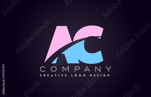 ac alphabet letter join joined letter logo design