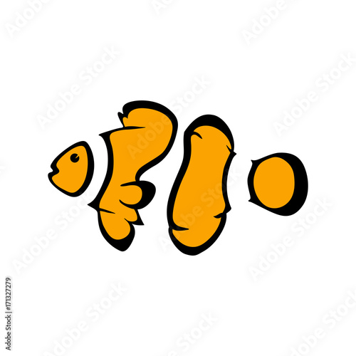 Vector logo clown fish. Sea fish logotype