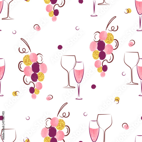 Seamless pattern with wine ...