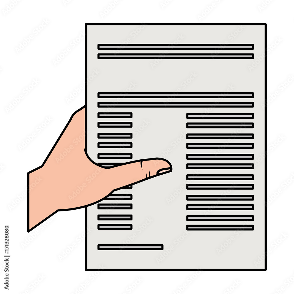 hand human with paper document isolated icon hand human with paper document isolated icon