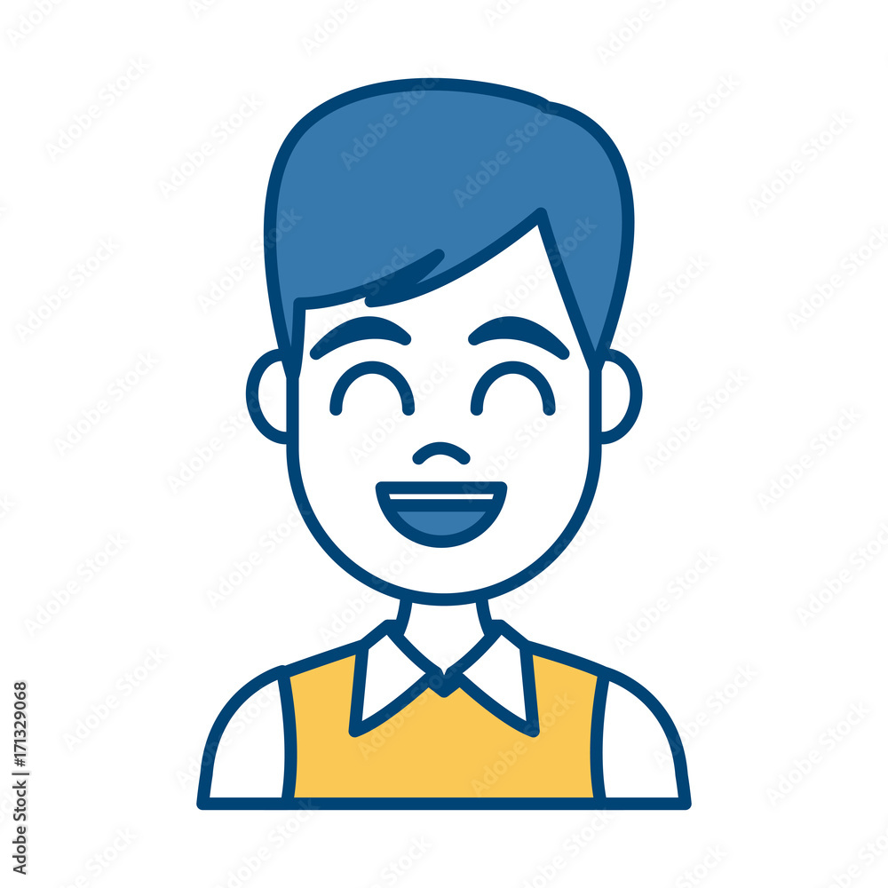 Young man cartoon icon vector illustration graphic design
