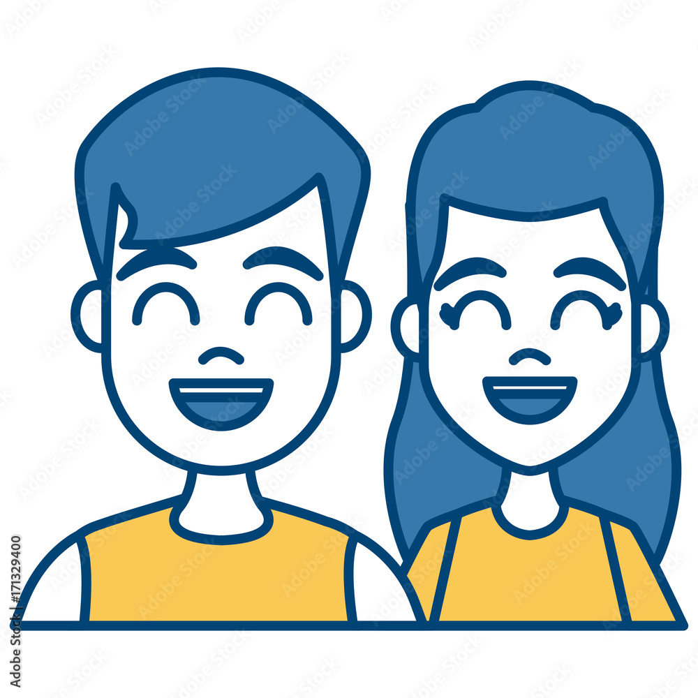 Young couple cartoon icon vector illustration graphic design Young couple cartoon icon vector illustration graphic design