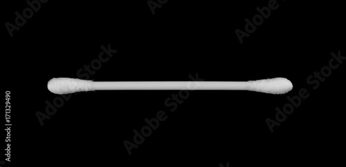 Soft cotton swabs isolated on black background © dule964