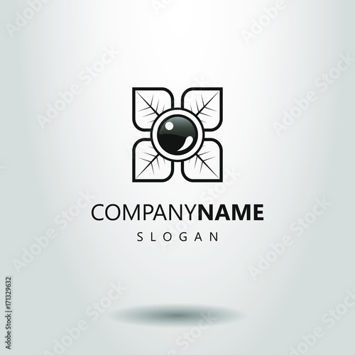 black and white simple pearl logo in the foliage
