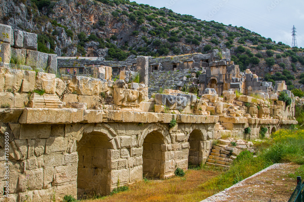 Ruins of the ancient city. Turkey