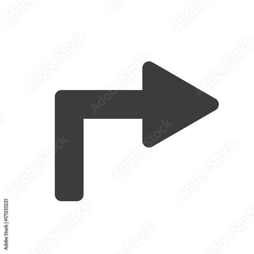 Turn right arrow flat vector symbol photo