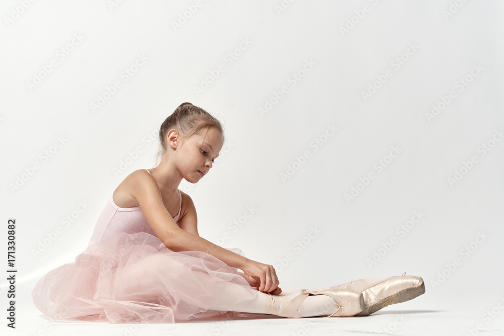 little ballerina doing stretching little ballerina doing stretching