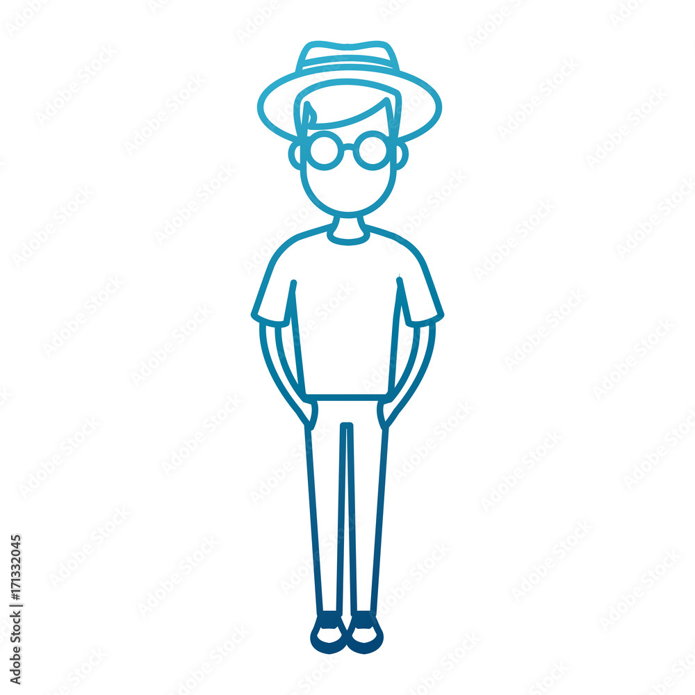 Young man cartoon icon vector illustration graphic design