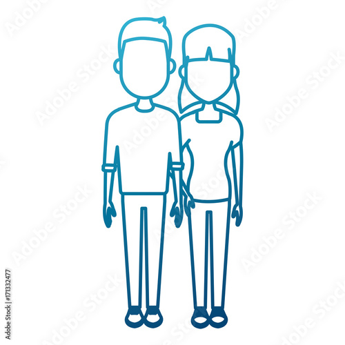 Young couple cartoon icon vector illustration graphic design © Jemastock