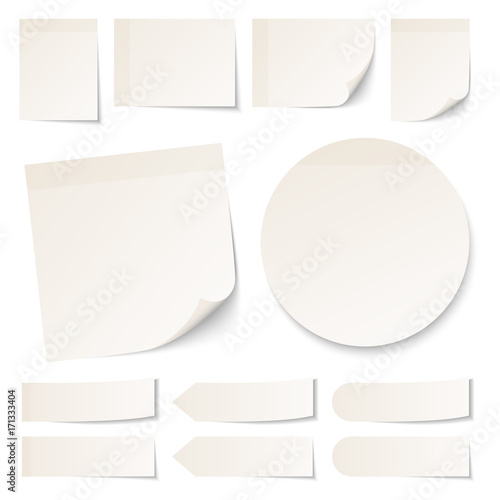 Beige Stick Notes Collection Round