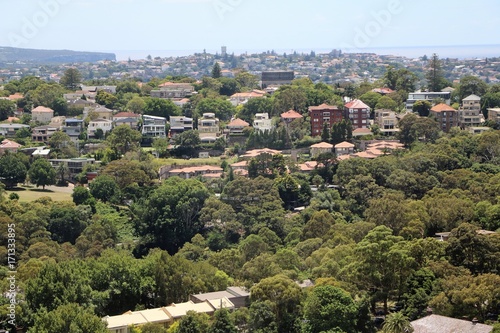 Canvas Print View to Sydney Bondi Junction in summer, New South Wales Australia